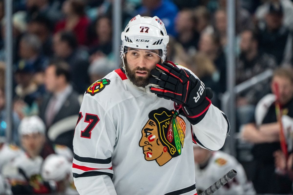 Nov 14, 2024; Seattle, Washington, USA;  Seattle Kraken forward Patrick Maroon (77) is pictured during a game against the Seattle Kraken at Climate Pledge Arena. Mandatory Credit: Stephen Brashear-Imagn Images