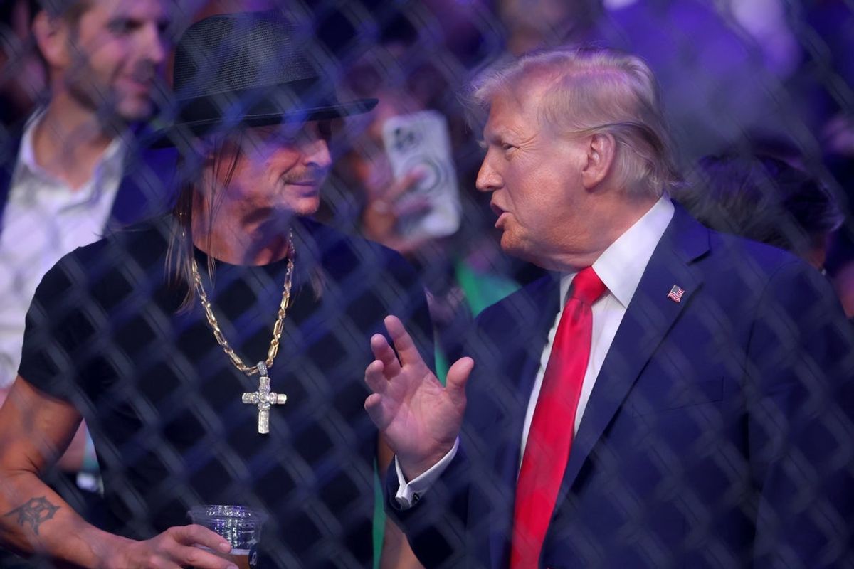 In November 2024, President Donald Trump -- pictured with Kid Rock -- attended UFC 309 at Madison Square Garden. Mandatory Credit: Brad Penner-Imagn Images