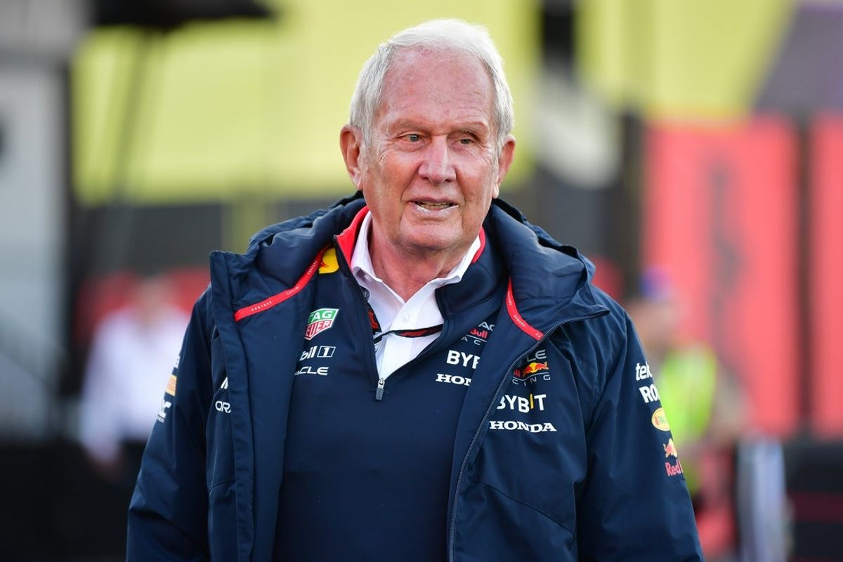 Nov 21, 2024; Las Vegas, Nevada, USA; Oracle Red Bull Racing advisor Helmut Marko arrives before practice for the Las Vegas Grand Prix at Las Vegas Circuit. Mandatory Credit: Gary A. Vasquez-Imagn Images