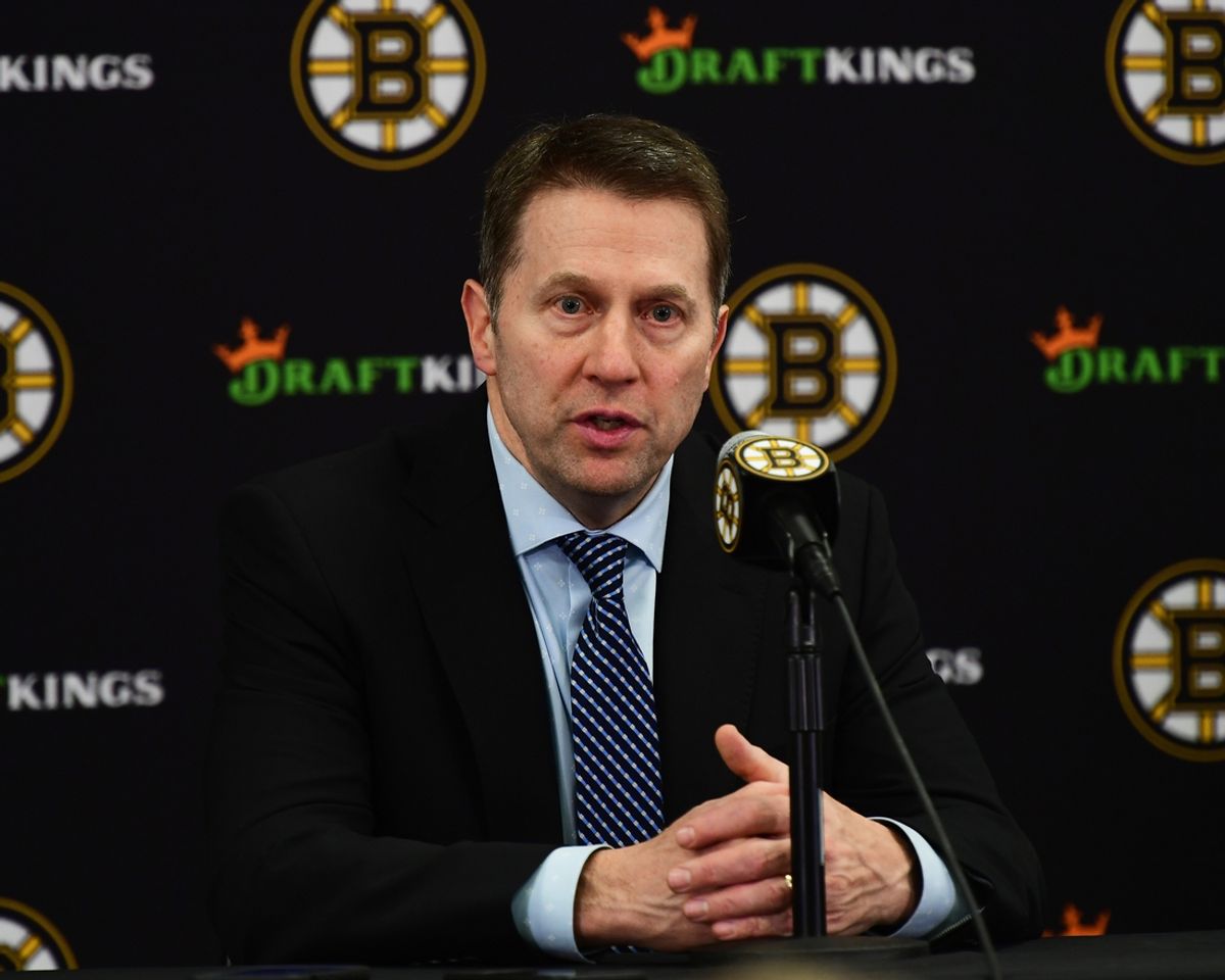 Nov 21, 2024; Boston, Massachusetts, USA;  Boston Bruins interim coach Joe Sacco speaks to the media after his team defeated the Utah Hockey Club at TD Garden. Mandatory Credit: Bob DeChiara-Imagn Images