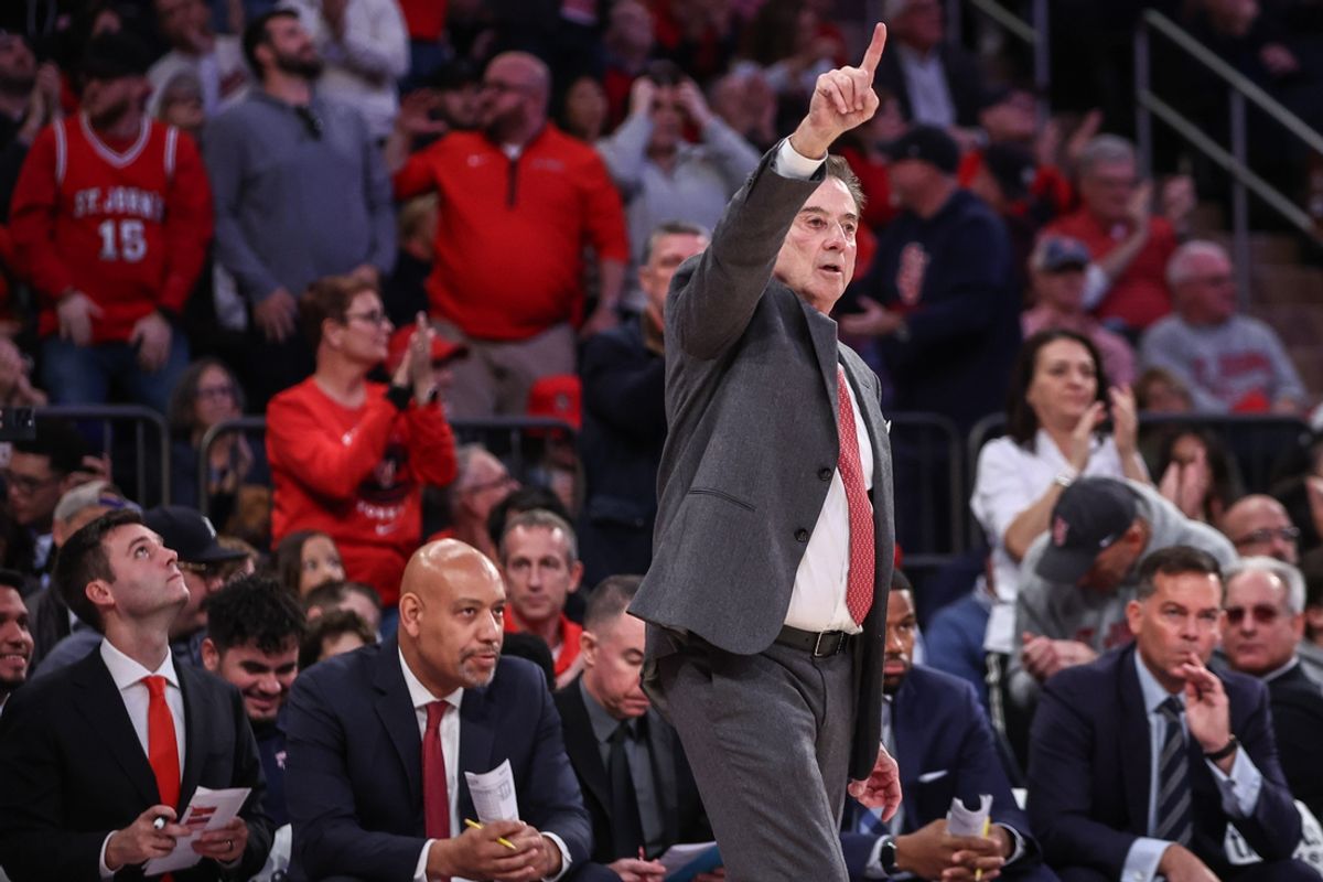 Nov 17, 2024; New York, New York, USA;  St. John's Red Storm head coach Rick Pitino at Madison Square Garden. Mandatory Credit: Wendell Cruz-Imagn Images