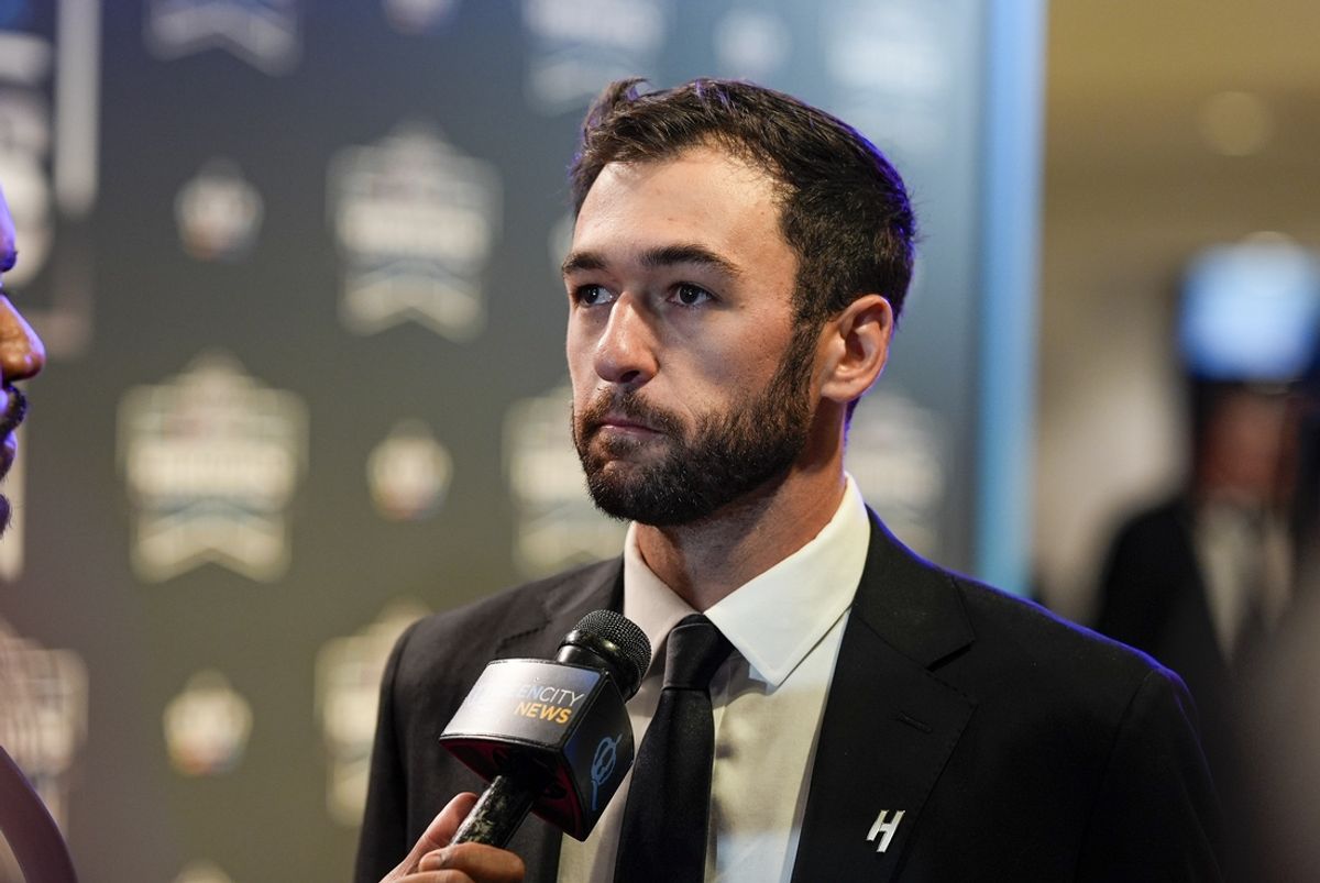 Nov 22, 2024; Charlotte, NC, USA; NASCAR Cup Series driver Chase Elliott (9) during the NASCAR Awards Banquet at Charlotte Convention Center. Mandatory Credit: Jim Dedmon-Imagn Images