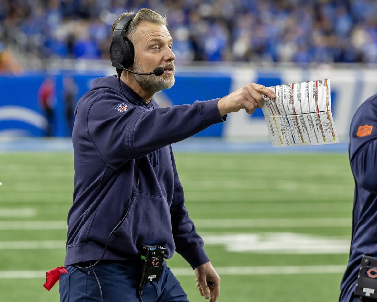 Chicago Bears head coach Matt Eberflus on the sidelines during the second half against the Detroit Lions at Ford Field. Mandatory Credit: David Reginek-Imagn Images