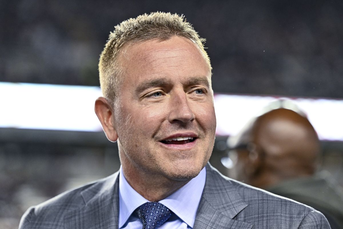Nov 30, 2024; College Station, Texas, USA; ESPN's College GameDay analyst Kirk Herbstreit looks on prior to the game between the Texas A&M Aggies and the Texas Longhorns. The Longhorns defeated the Aggies 17-7 at Kyle Field. Mandatory Credit: Maria Lysaker-Imagn Images
