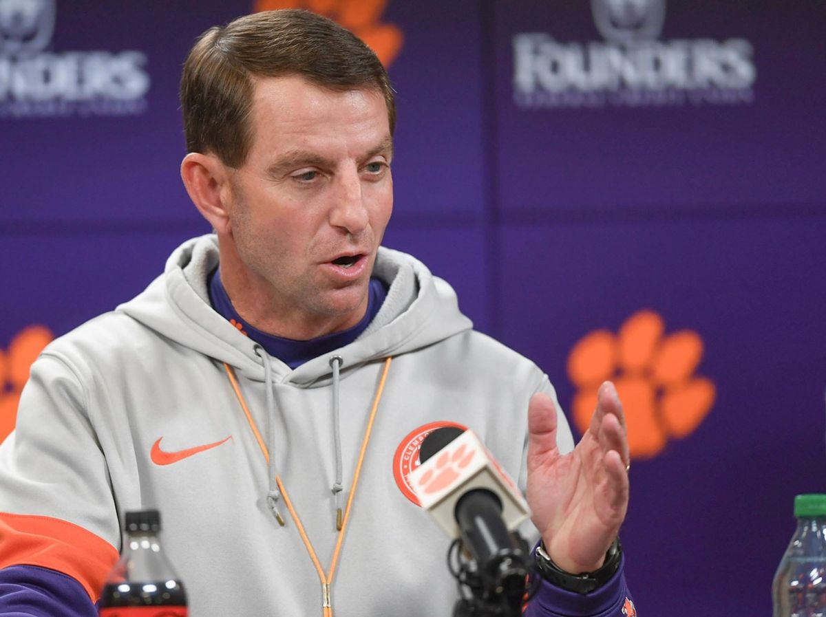 Clemson football Coach Dabo Swinney talks about the early period National Signing Day players coming to Clemson, at the Smart Family Media Center Wednesday, December 4, 2024 in Clemson, South Carolina.