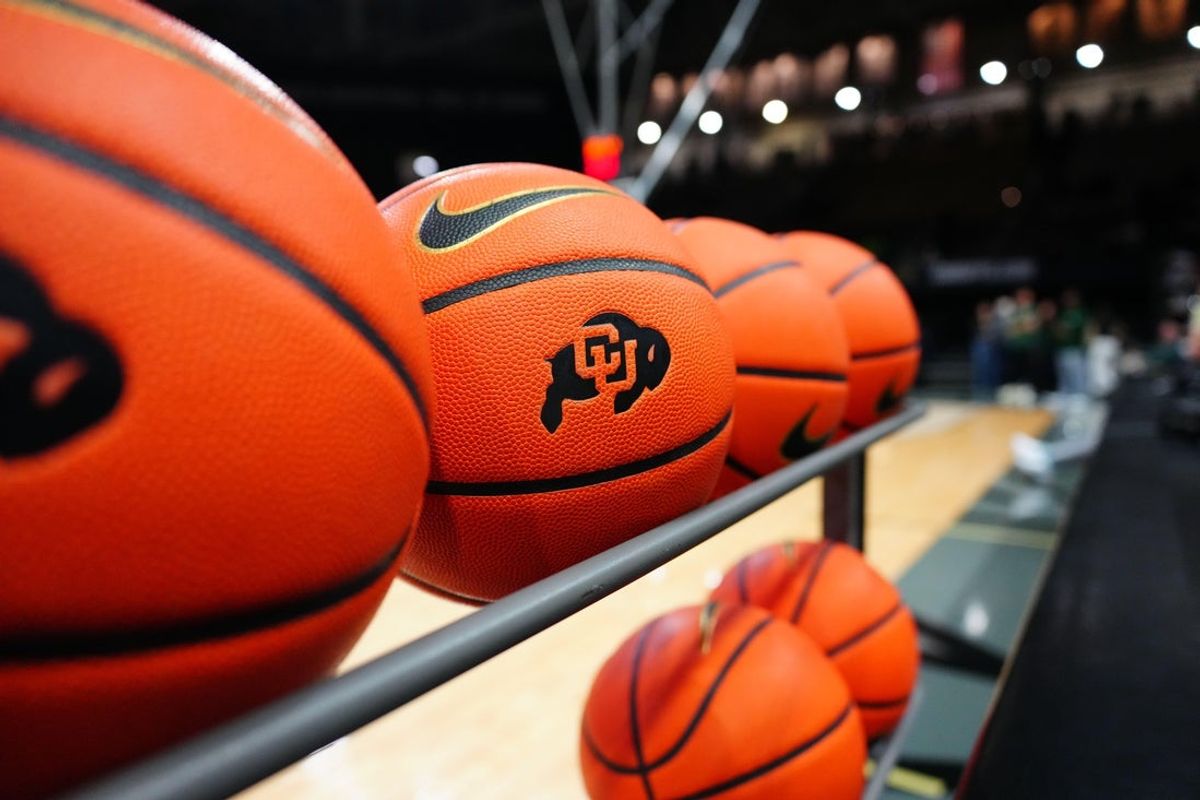 Dec 7, 2024; Boulder, Colorado, USA; General view of Colorado Buffaloes branded Nike basketballs before the the game against the Colorado State Rams at CU Events Center. Mandatory Credit: Ron Chenoy-Imagn Images