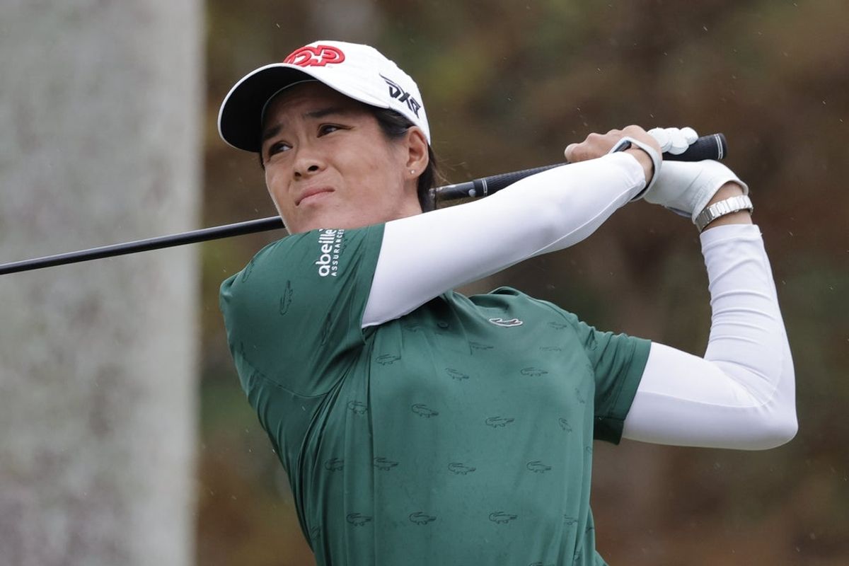 Dec 14, 2024; Naples, Florida, USA;  Celine Boutier hits a drive on the 13th hole during the second round of the Grant Thornton Invitational at Tiburon Golf Club. Mandatory Credit: Reinhold Matay-Imagn Images