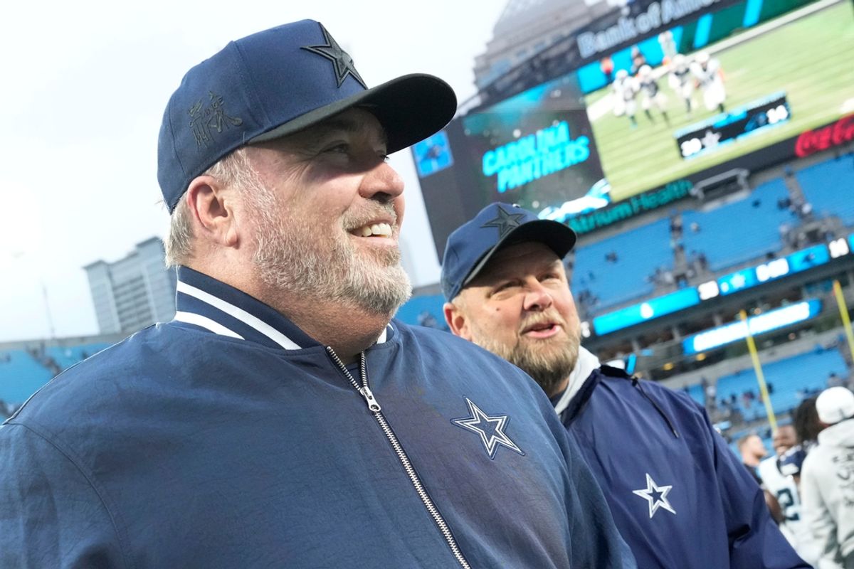 Dallas Cowboys head coach Mike McCarthy walks off the field after the game at Bank of America Stadium. Mandatory Credit: Bob Donnan-Imagn Images
