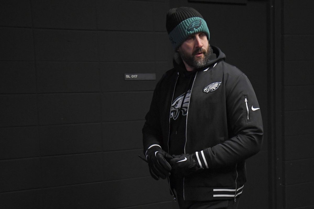 Dec 15, 2024; Philadelphia, Pennsylvania, USA; Philadelphia Eagles head coach Nick Sirianni in the tunnel against the Pittsburgh Steelers at Lincoln Financial Field. Mandatory Credit: Eric Hartline-Imagn Images