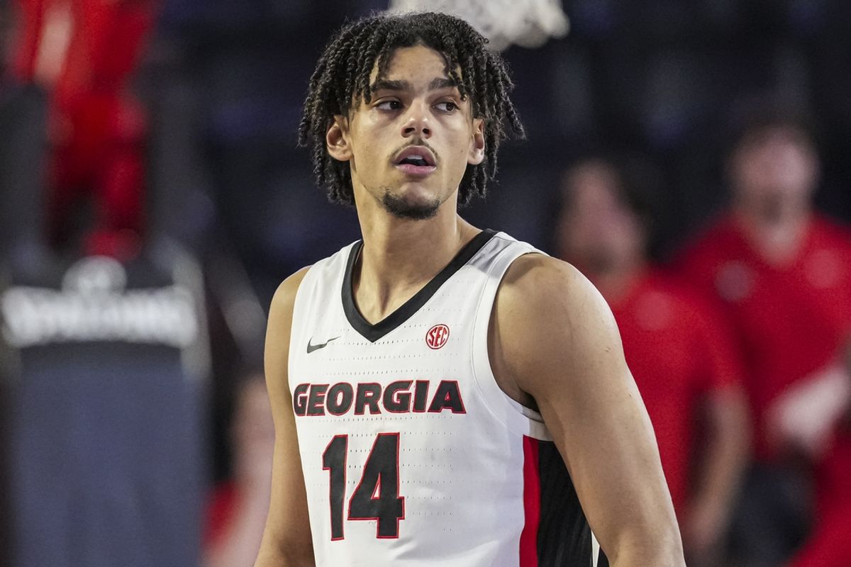 Dec 19, 2024; Athens, Georgia, USA; Georgia Bulldogs forward Asa Newell (14) shown during the game against the Buffalo Bulls at Stegeman Coliseum. Mandatory Credit: Dale Zanine-Imagn Images