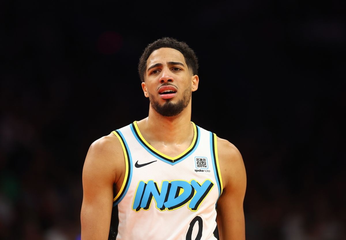 Dec 19, 2024; Phoenix, Arizona, USA; Indiana Pacers guard Tyrese Haliburton (0) against the Phoenix Suns at Footprint Center. Mandatory Credit: Mark J. Rebilas-Imagn Images