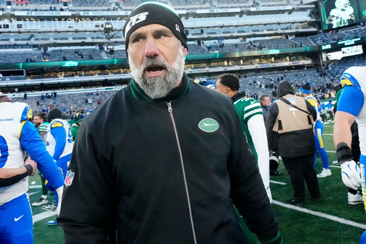 New York Jets Interim Head Coach Jeff Ulbrich, is shown after the game, Sunday, December 22, 2024, in East Rutherford.