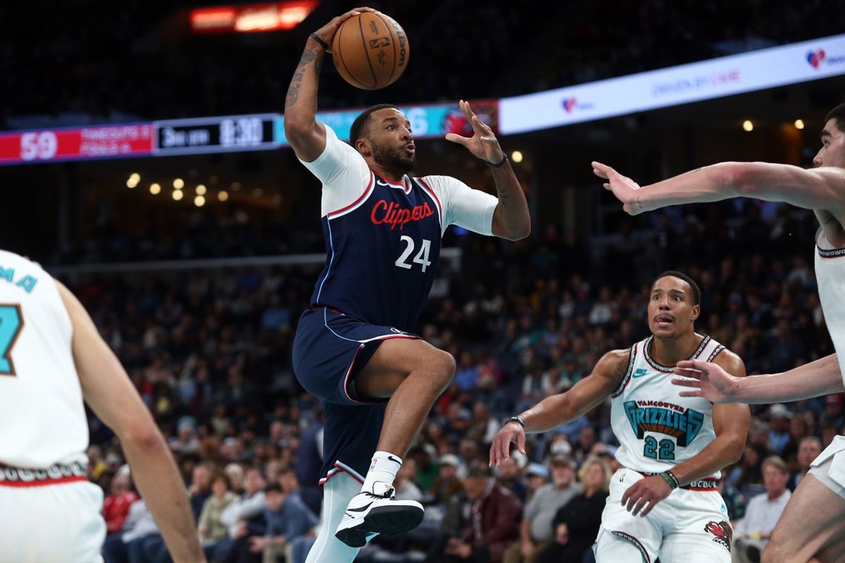 Dec 23, 2024; Memphis, Tennessee, USA; Los Angeles Clippers guard Norman Powell (24) drives to the basket during the third quarter against the Memphis Grizzlies at FedExForum. Mandatory Credit: Petre Thomas-Imagn Images