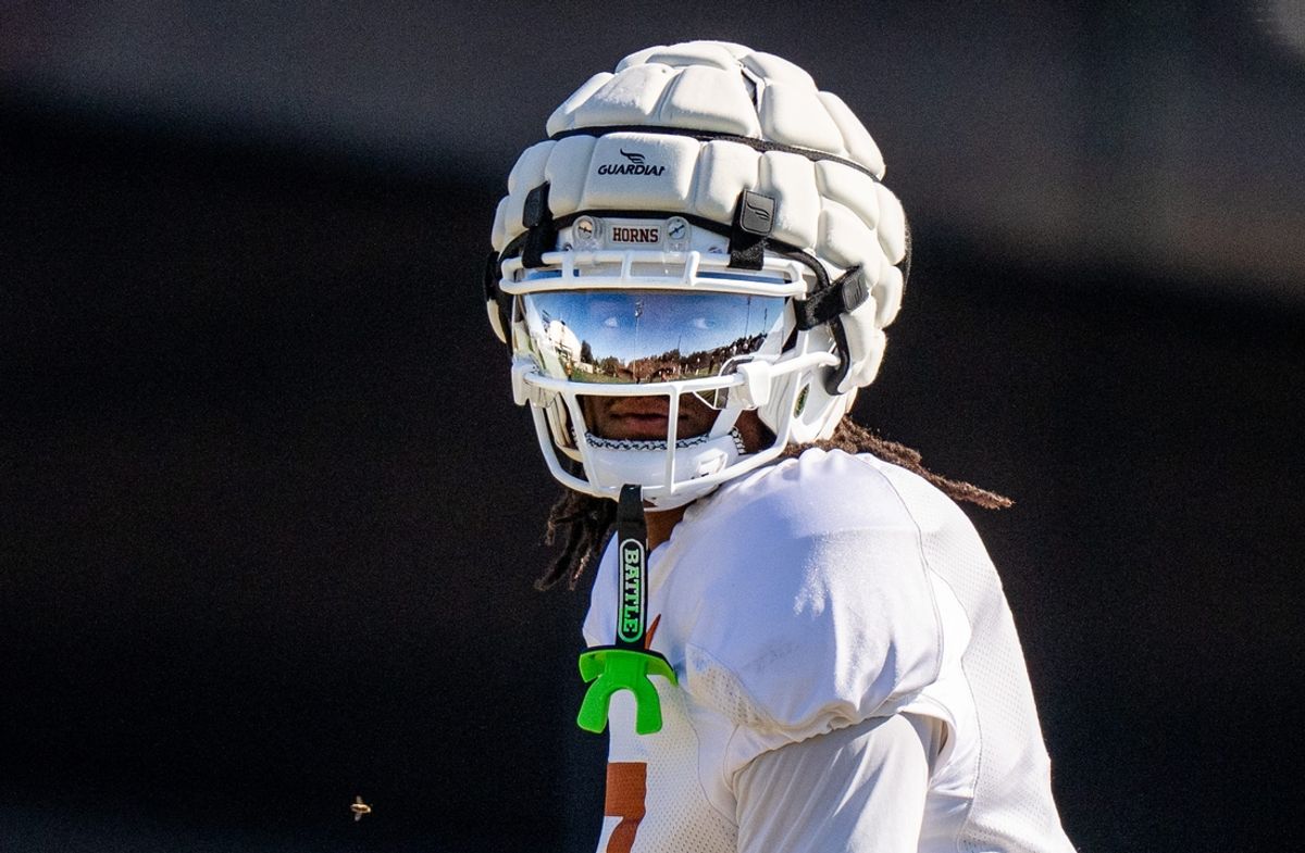 Texas Longhorns wide receiver Isaiah Bond (7) runs a drill during practice on the University of Texas campus in Austin, Dec. 27, 2024 ahead of the second round playoff game against Arizona State in the Peach Bowl on the New Years Day.