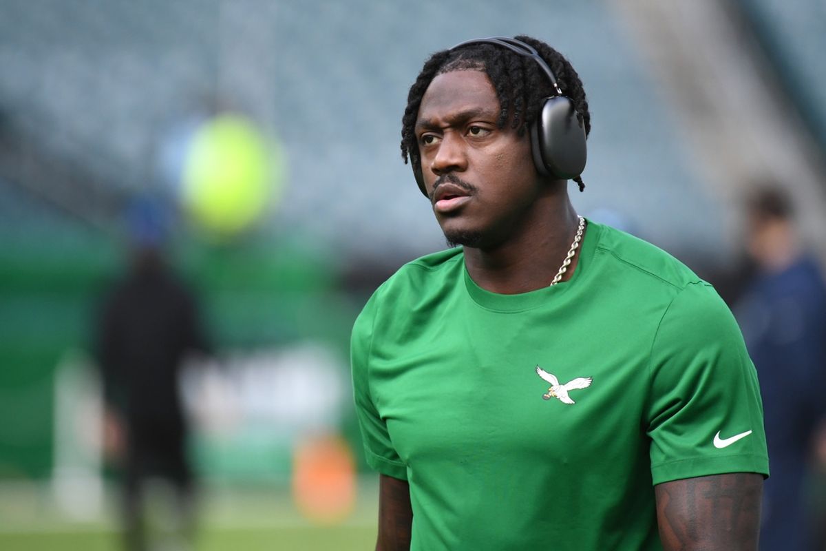 Dec 29, 2024; Philadelphia, Pennsylvania, USA; Philadelphia Eagles wide receiver A.J. Brown (11) during warmups against the Dallas Cowboys at Lincoln Financial Field. Mandatory Credit: Eric Hartline-Imagn Images