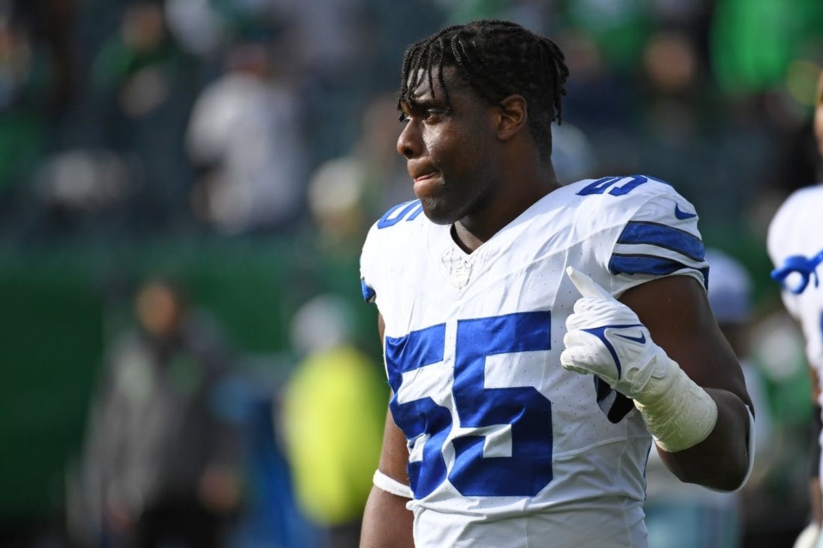 Dec 29, 2024; Philadelphia, Pennsylvania, USA; Dallas Cowboys defensive end Carl Lawson (55) against the Philadelphia Eagles at Lincoln Financial Field. Mandatory Credit: Eric Hartline-Imagn Images