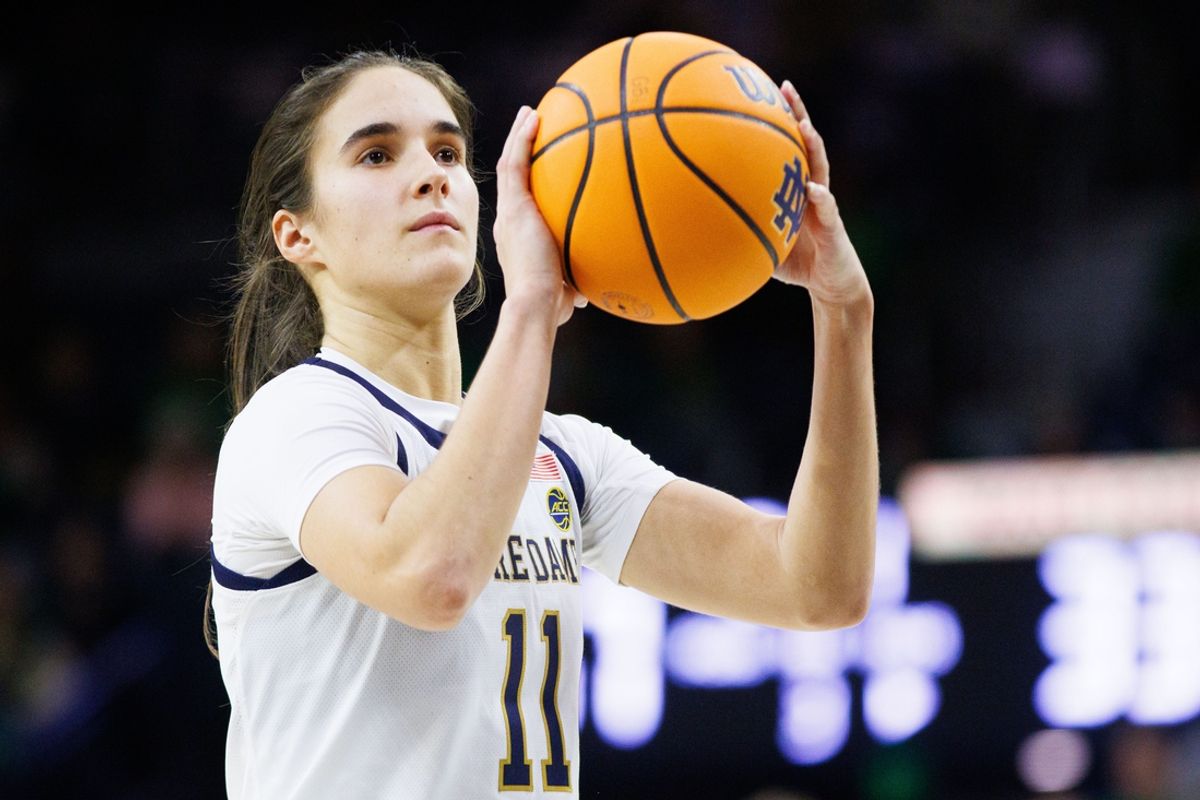 Notre Dame guard Sonia Citron (11) shoots a free throw during a NCAA women's basketball game between No. 3 Notre Dame and Wake Forest at Purcell Pavilion on Thursday, Jan. 9, 2025, in South Bend.