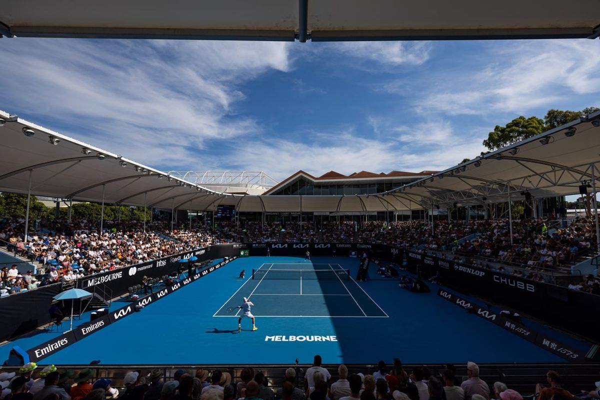 Jan 13, 2025; Melbourne, Victoria, Australia; A general view of Court 3 during the 2025 Australian Open at Melbourne Park. Mandatory Credit: Mike Frey-Imagn Images