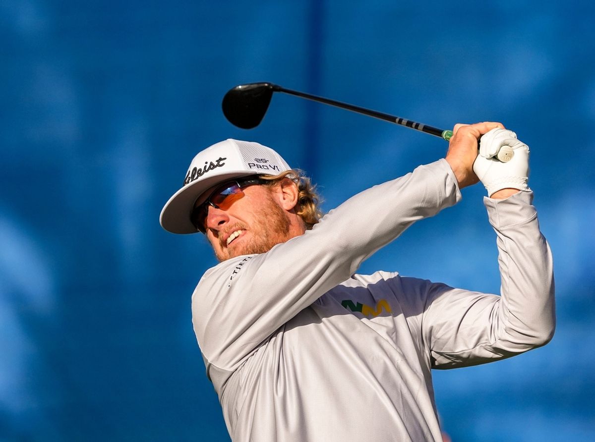 Charley Hoffman tees off on ten during the second round of The American Express on the Nicklaus Tournament Course at PGA West in La Quinta, Calif., Friday, Jan. 17, 2025.