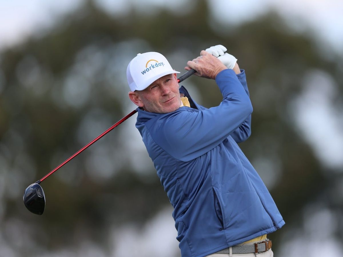 Jan 25, 2025; San Diego, California, USA; Brandt Snedeker plays his shot from the second tee during the final round of the Farmers Insurance Open golf tournament at Torrey Pines Municipal Golf Course - South Course. Mandatory Credit: Abe Arredondo-Imagn Images