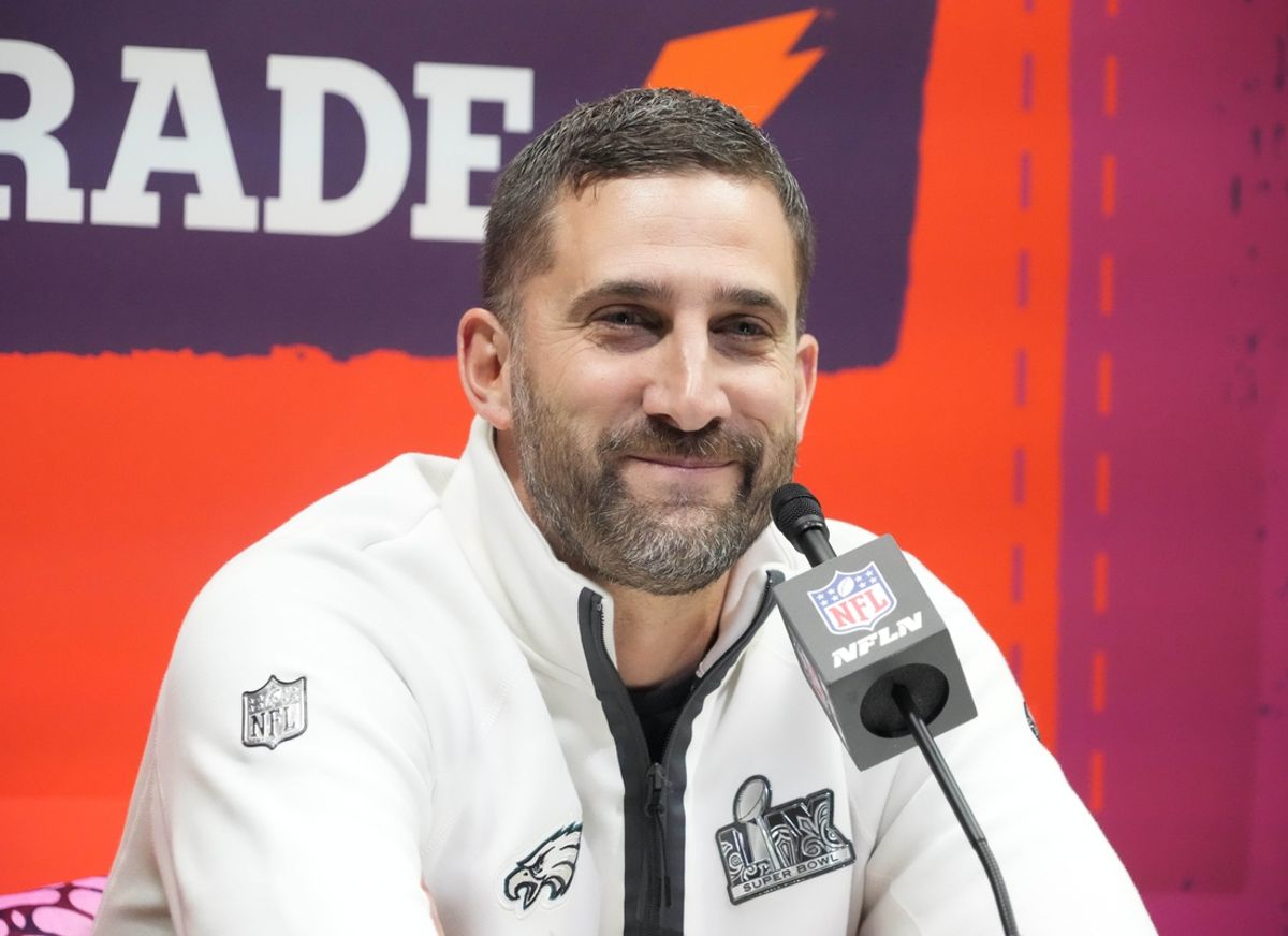 Feb 3, 2025; New Orleans, LA, USA;  Philadelphia Eagles head coach Nick Sirianni during Super Bowl LIX Opening Night at Ceasars Superdome. Mandatory Credit: Kirby Lee-Imagn Images