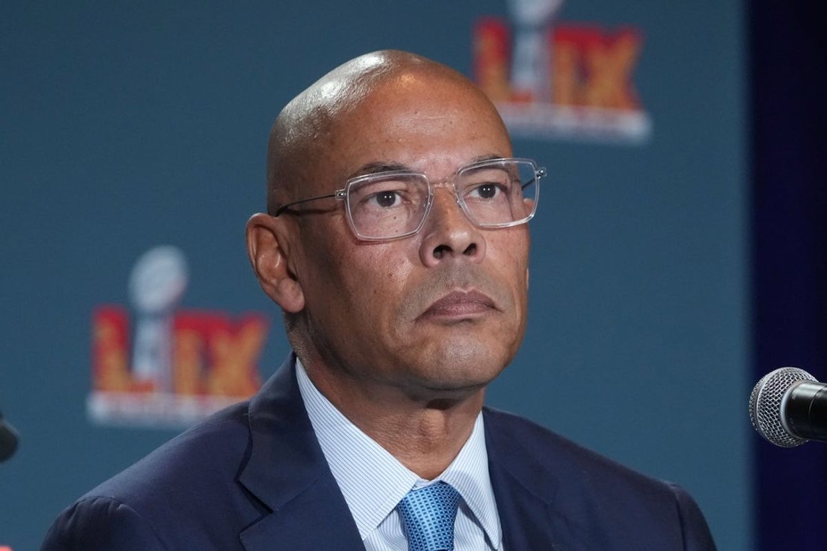 Feb 5, 2025; New Orleans, LA, USA;  NFLPA executive director Lloyd Howell during the NFLPA press conference at the Super Bowl LIX media center at the  Ernest N. Morial Convention Center. Mandatory Credit: Kirby Lee-Imagn Images