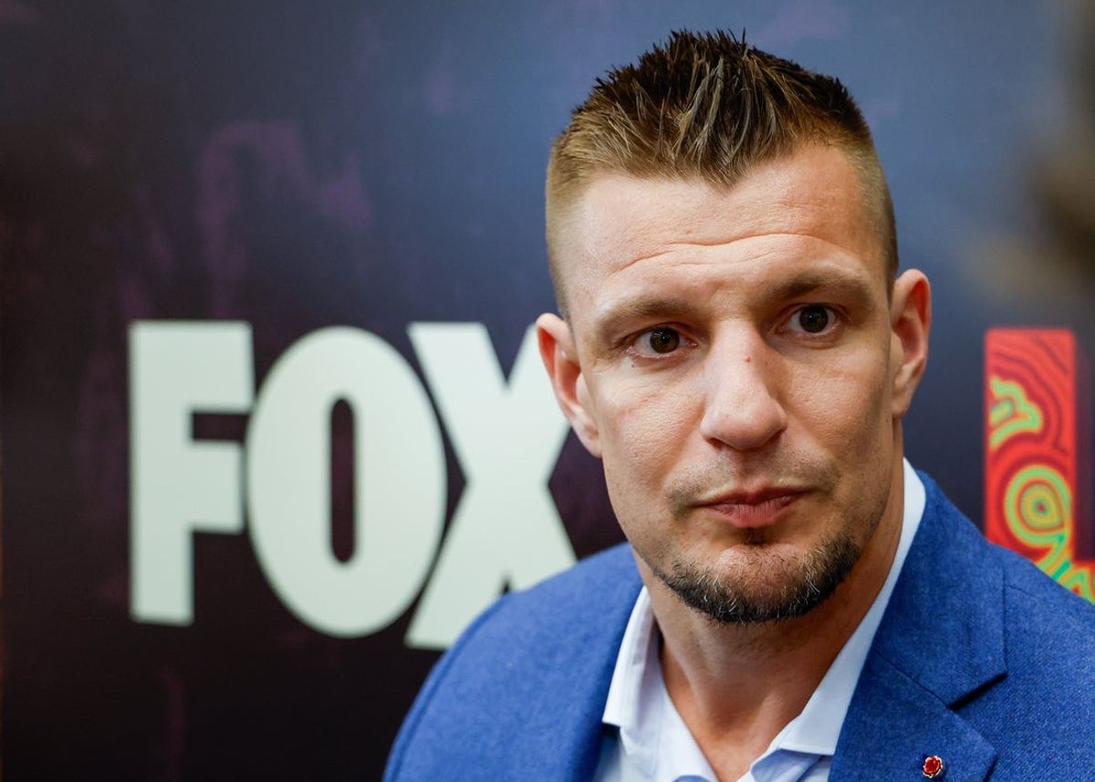 Feb 6, 2025; New Orleans, LA, USA; Fox Sports NFL Studio analyst Rob Gronkowski during a Fox Sports media party in advance of Super Bowl LIX at Convention Center. Mandatory Credit: Stephen Lew-Imagn Images