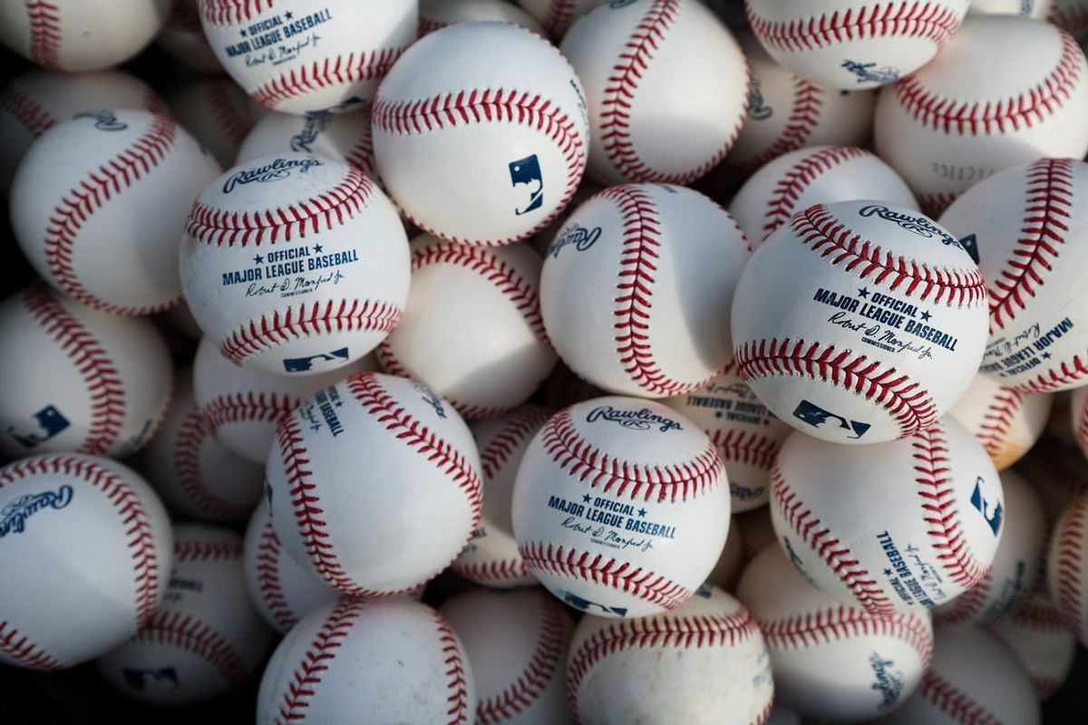Feb 13, 2025; Tampa, FL, USA; a general view of New York Yankees spring training workouts and MLB baseballs at George M. Steinbrenner Field. Mandatory Credit: Nathan Ray Seebeck-Imagn Images