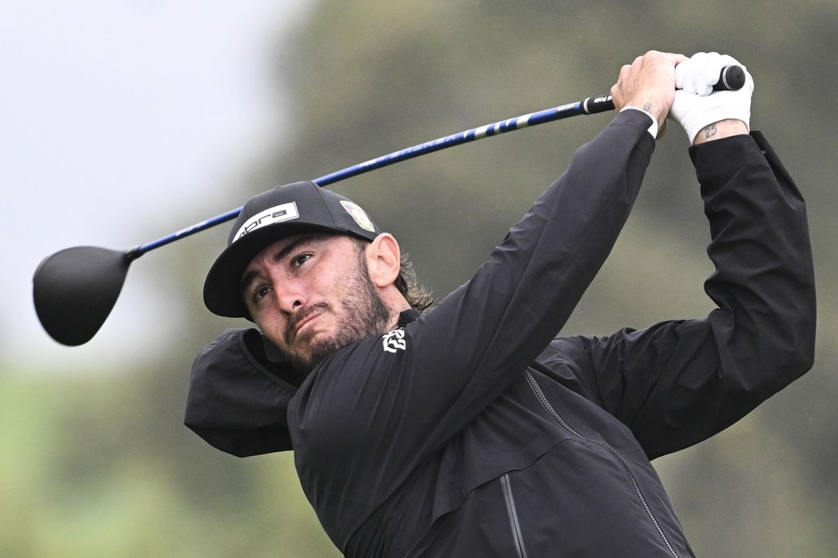 Feb 13, 2025; San Diego, California, USA; Patrick Cantlay  hits his tee shot on the second hole during the first round of The Genesis Invitational golf tournament at Torrey Pines. Mandatory Credit: Denis Poroy-Imagn Images