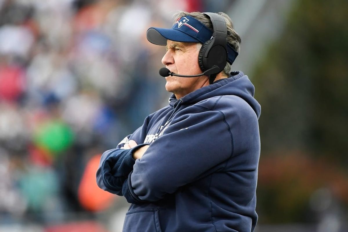 Oct 22, 2023; Foxborough, Massachusetts, USA; New England Patriots head coach Bill Belichick during the second half against the Buffalo Bills at Gillette Stadium.