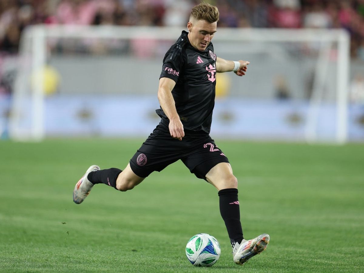 Feb 14, 2025; Tampa, FL, USA; Inter Miami's Julian Gressel (24) controls the ball. Mandatory Credit: Nathan Ray Seebeck-Imagn Images