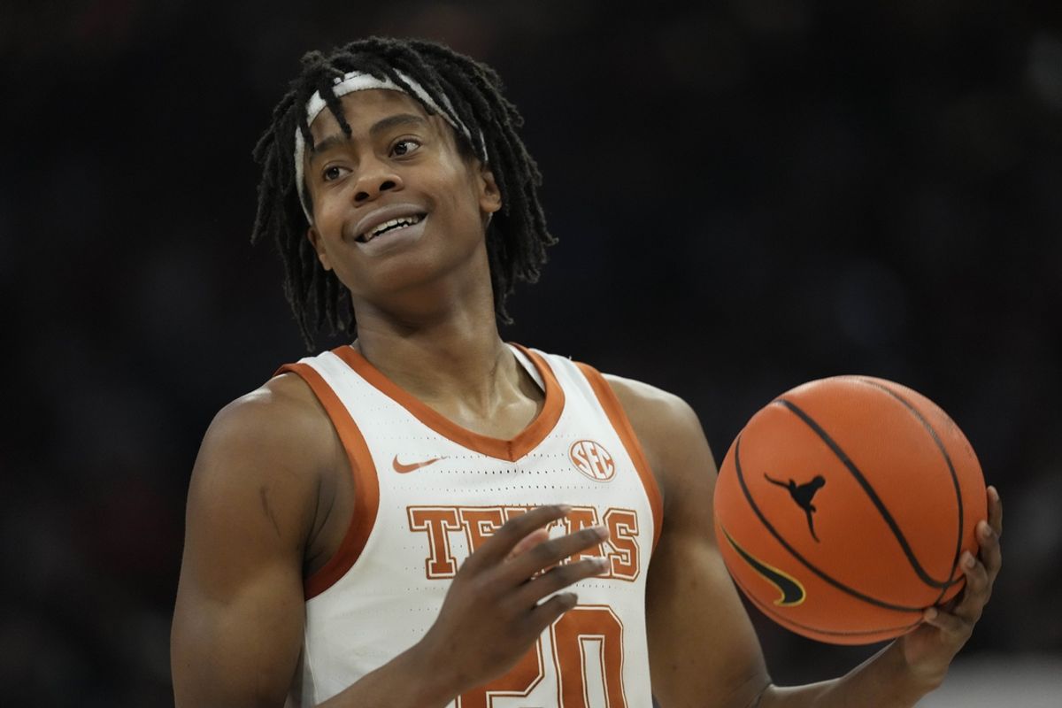 Feb 15, 2025; Austin, Texas, USA; Texas Longhorns guard Tre Johnson (20) during the first half against the Kentucky Wildcats at Moody Center. Mandatory Credit: Scott Wachter-Imagn Images