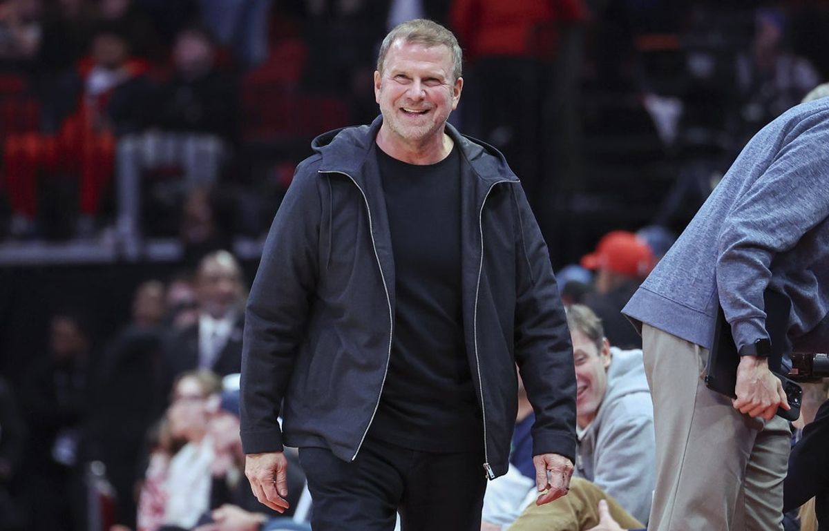 Feb 21, 2025; Houston, Texas, USA; Houston Rockets owner Tilman Fertitta smiles during the game against the Minnesota Timberwolves at Toyota Center. Mandatory Credit: Troy Taormina-Imagn Images
