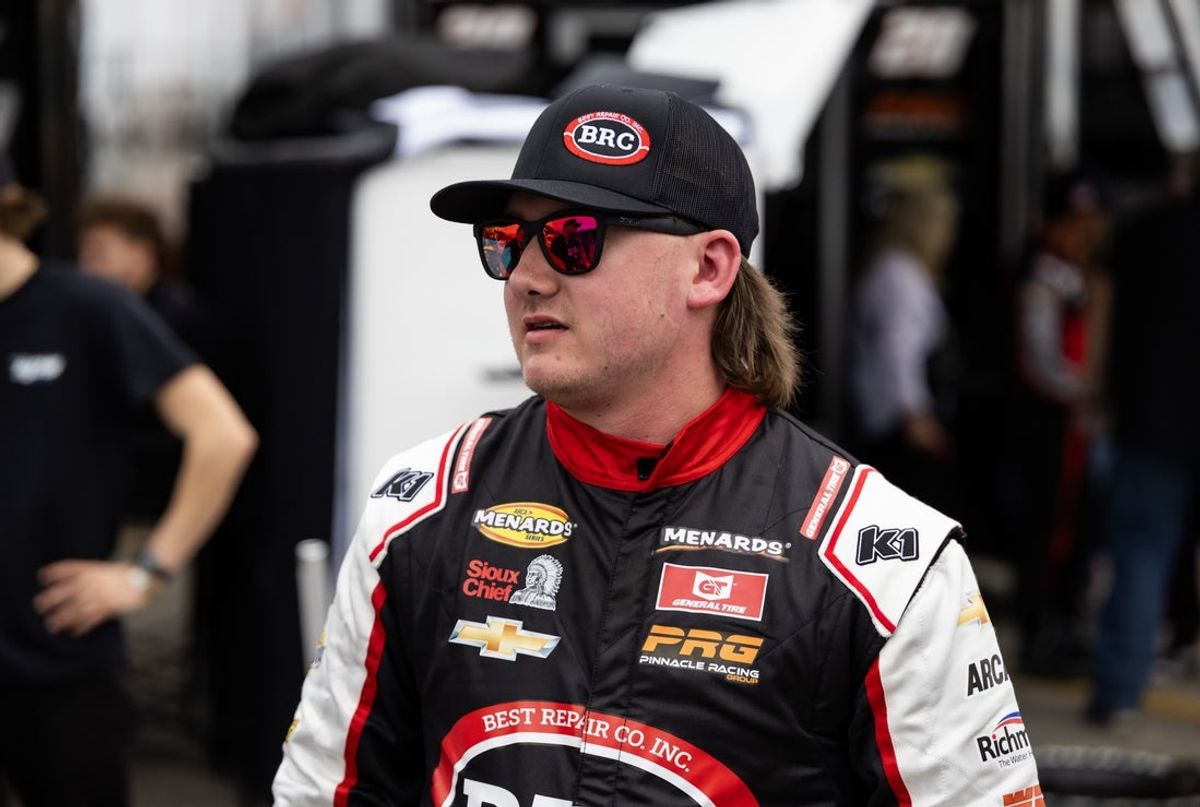 Feb 14, 2025; Daytona Beach, Florida, USA; ARCA Series driver Brenden Queen (28) during practice for the Ride the 'Dente 200 at Daytona International Speedway. Mandatory Credit: Mark J. Rebilas-Imagn Images