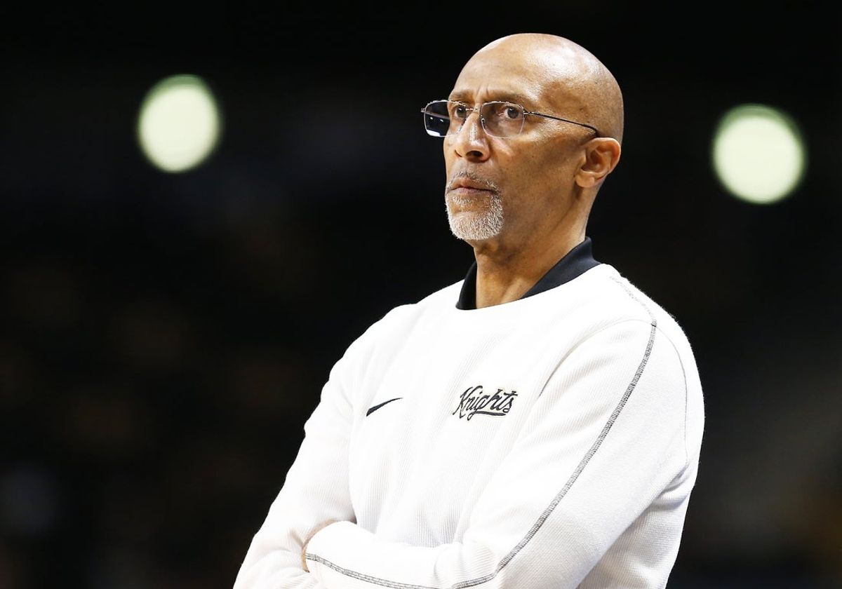 Feb 23, 2025; Orlando, Florida, USA; Central Florida Knights head coach Johnny Dawkins during a game against the Utah Utes at Addition Financial Arena. Mandatory Credit: Russell Lansford-Imagn Images