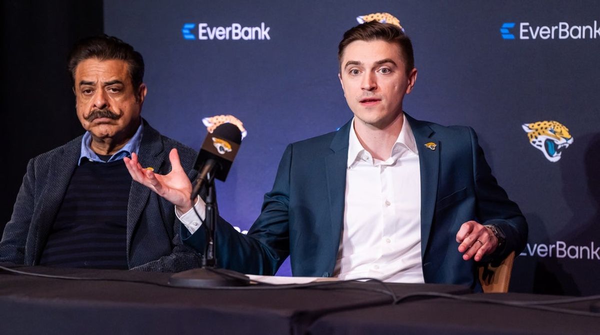 Jaguars GM James Gladstone, 34, is bringing a revolutionary draft approach to the downtrodden franchise. [Doug Engle/Florida Times-Union]2025