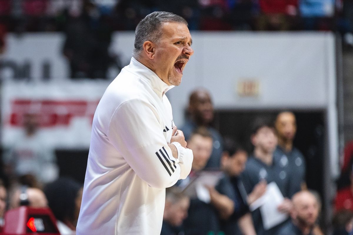 Feb 25, 2025; Tuscaloosa, Alabama, USA; Mississippi State Bulldogs head coach Chris Jans directs his team during the second half against the Alabama Crimson Tide at Coleman Coliseum. Mandatory Credit: Will McLelland-Imagn Images