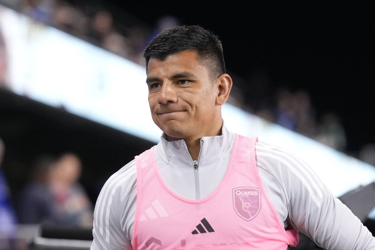 Feb 22, 2025; San Jose, California, USA; San Jose Earthquakes defender Nick Lima (24) before the game against Real Salt Lake at PayPal Park. Mandatory Credit: Darren Yamashita-Imagn Images