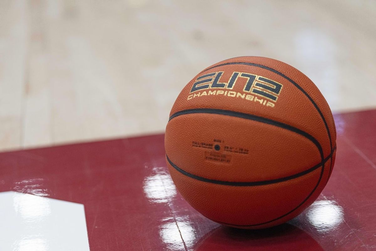 Feb 26, 2025; Stanford, California, USA;  General view of the basketball during the first half between the Stanford Cardinal and the Boston College Eagles at Maples Pavilion. Mandatory Credit: Stan Szeto-Imagn Images