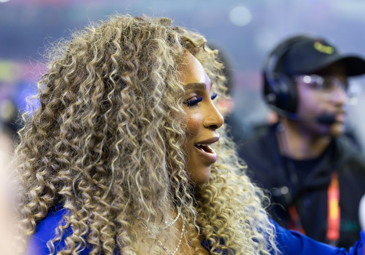 Feb 9, 2025; New Orleans, LA, USA;  Serena Williams during the halftime show of Super Bowl LIX between the Philadelphia Eagles and the Kansas City Chiefs at Ceasars Superdome. Mandatory Credit: Mark J. Rebilas-Imagn Images