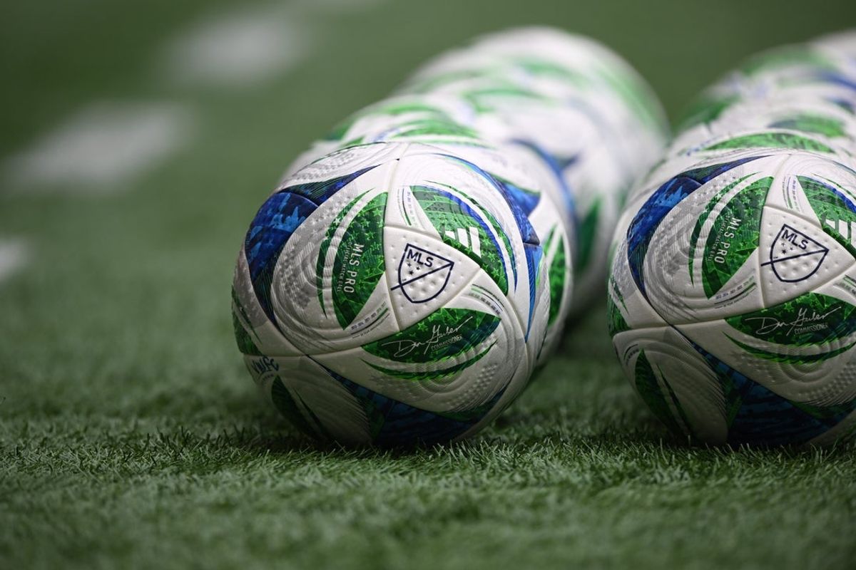 Mar 2, 2025; Vancouver, British Columbia, CAN;  General view of warm up balls on the pitch prior to the match between -la- and Vancouver Whitecaps FC at BC Place. Mandatory Credit: Anne-Marie Sorvin-Imagn Images