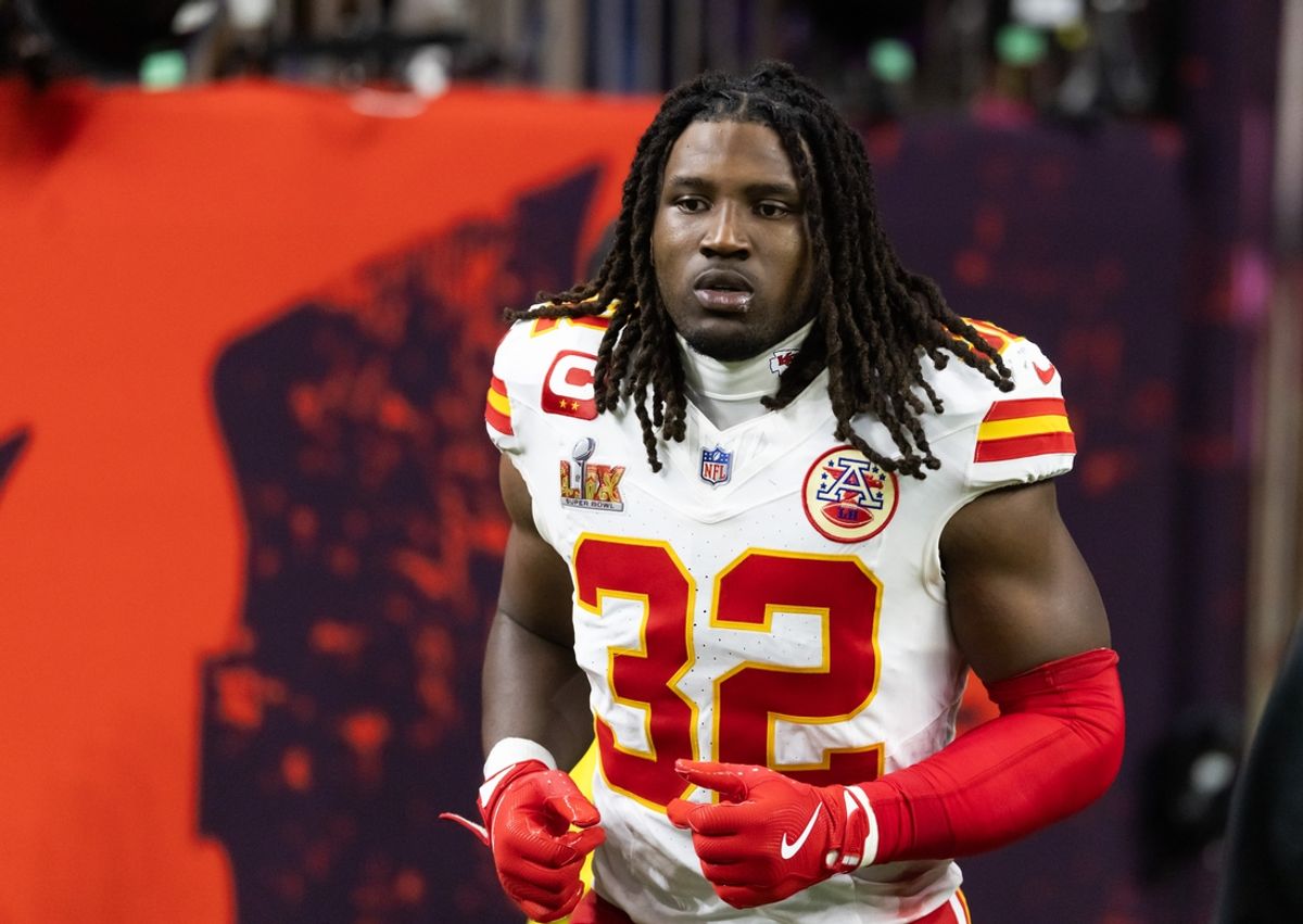Feb 9, 2025; New Orleans, LA, USA;  Kansas City Chiefs linebacker Nick Bolton (32) against the Philadelphia Eagles in Super Bowl LIX at Ceasars Superdome. Mandatory Credit: Mark J. Rebilas-Imagn Images