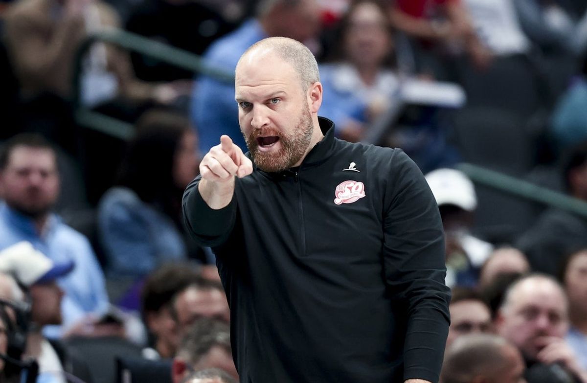 Mar 7, 2025; Dallas, Texas, USA;  Memphis Grizzlies head coach Taylor Jenkins reacts during the game against the Dallas Mavericks at American Airlines Center. Mandatory Credit: Kevin Jairaj-Imagn Images