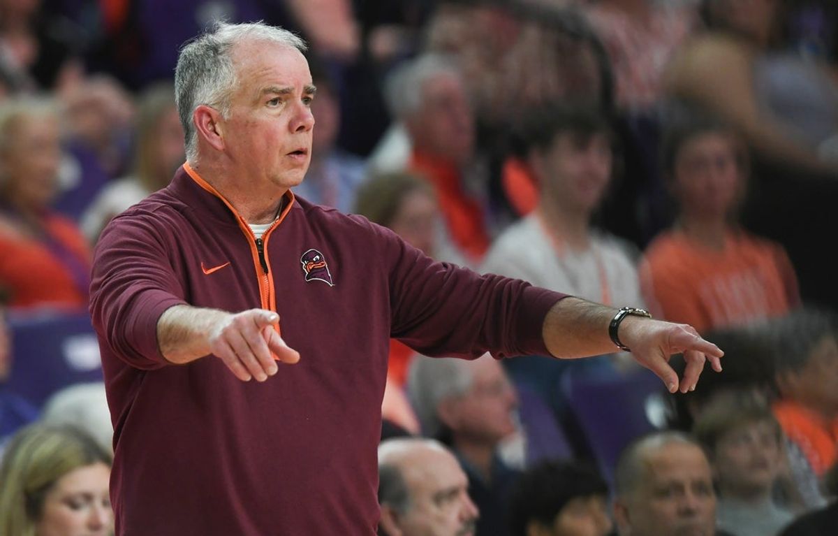 Mar 8, 2025; Clemson, SC, USA;  Virginia Tech Mike Young during the first half at Littlejohn Coliseum in Clemson, S.C Saturday, March 8, 2025.  Mandatory Credit: Ken Ruinard/USA TODAY Network via Imagn Images