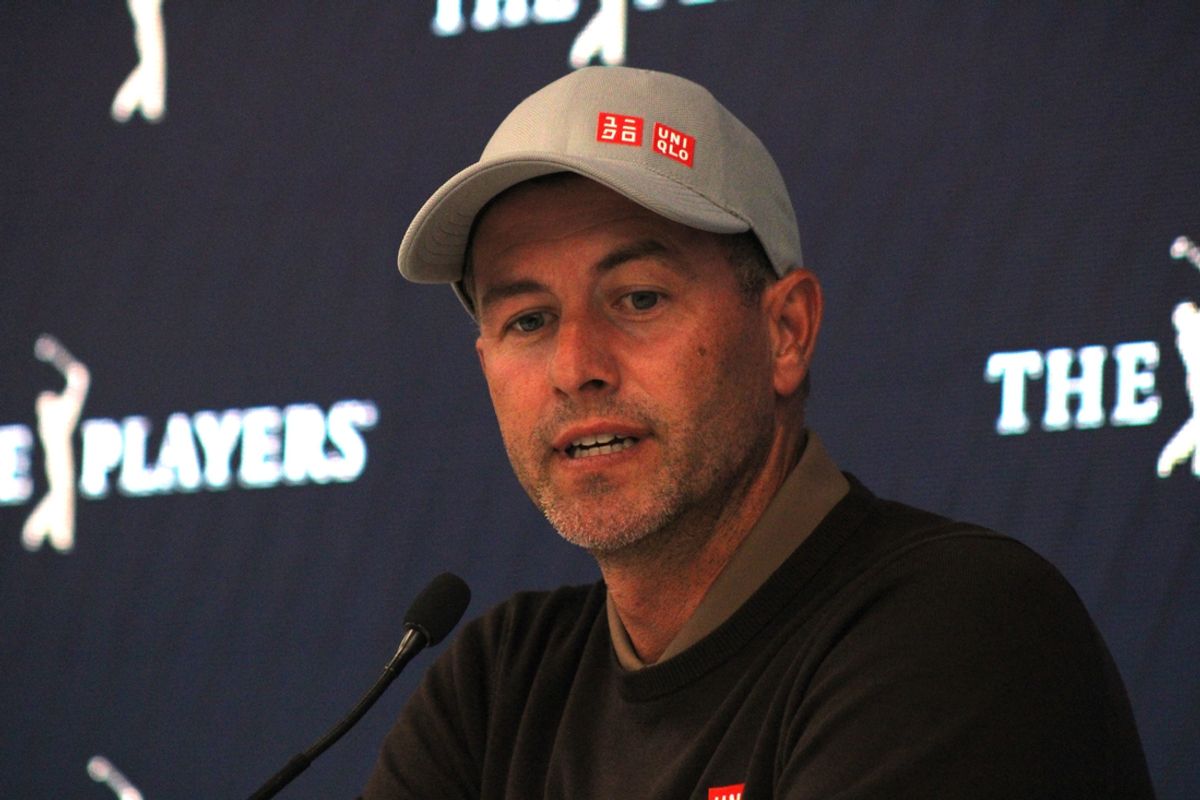 Adam Scott speaks during a press conference for The Players Championship on March 11, 2025. [Clayton Freeman/Florida Times-Union]