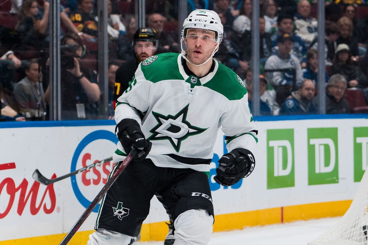 Mar 9, 2025; Vancouver, British Columbia, CAN; Dallas Stars forward Mikko Rantanen (96) skates against the Vancouver Canucks in the third period at Rogers Arena. Mandatory Credit: Bob Frid-Imagn Images