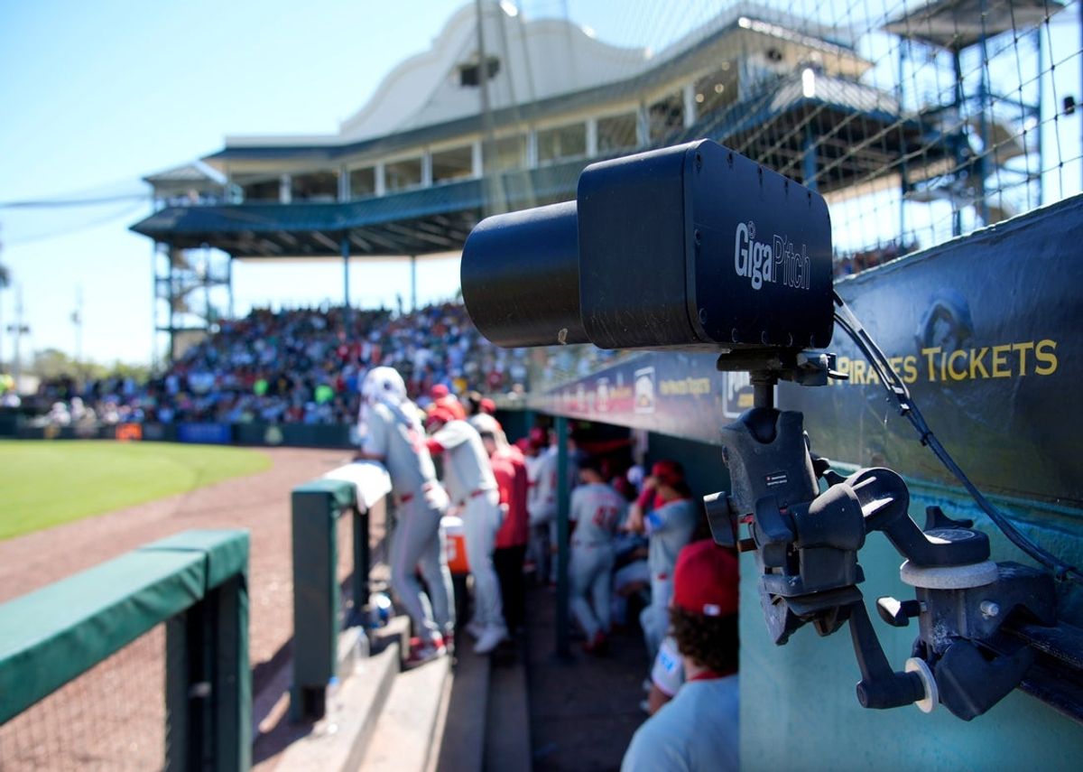 Hawk-Eye tracking cameras are positioned around the stadium. Five cameras are used to track pitches. Additional cameras around the stadium are used to track player position and ball location. Major League Baseball is testing an Automated Ball-Stike (ABS) challenge system at select spring training parks. The system allows players to challenge a limited number of ball/stike calls during a game. Calls can be overturned if the pitch tracking technology shows an umpire got a call wrong.