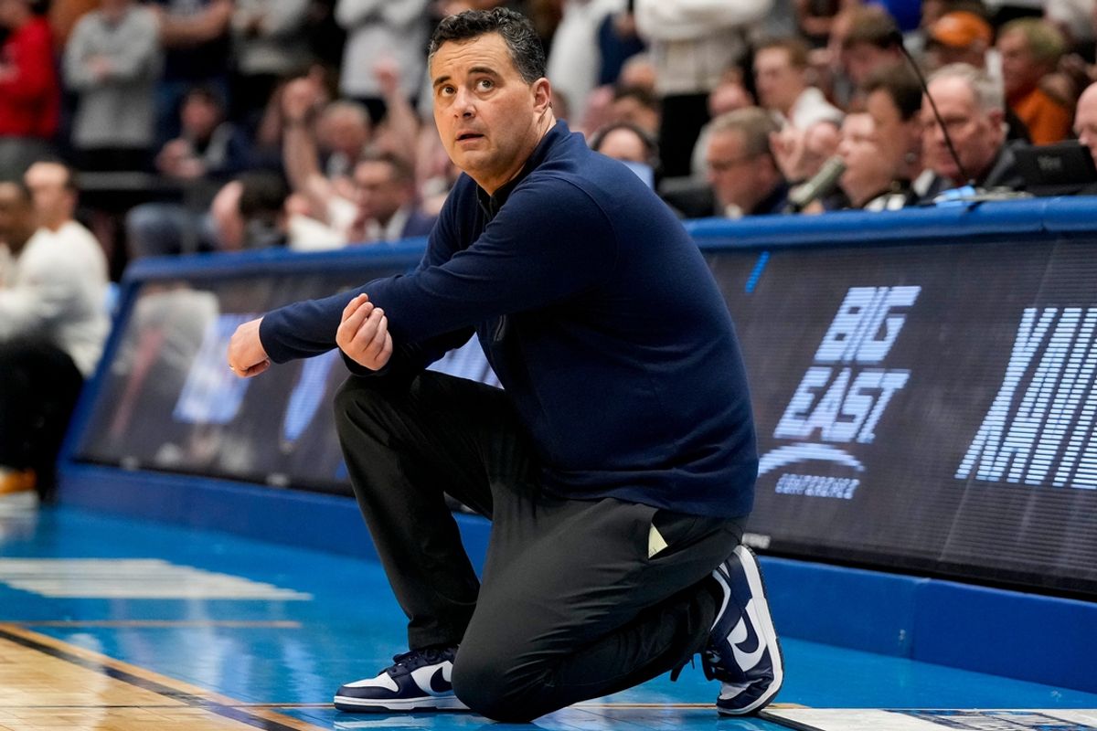 Xavier coach Sean Miller watches his team during its game against Texas during the First Four of the NCAA men's tournament at University of Dayton Arena in Dayton, Ohio, on Wednesday, March 19, 2025.
