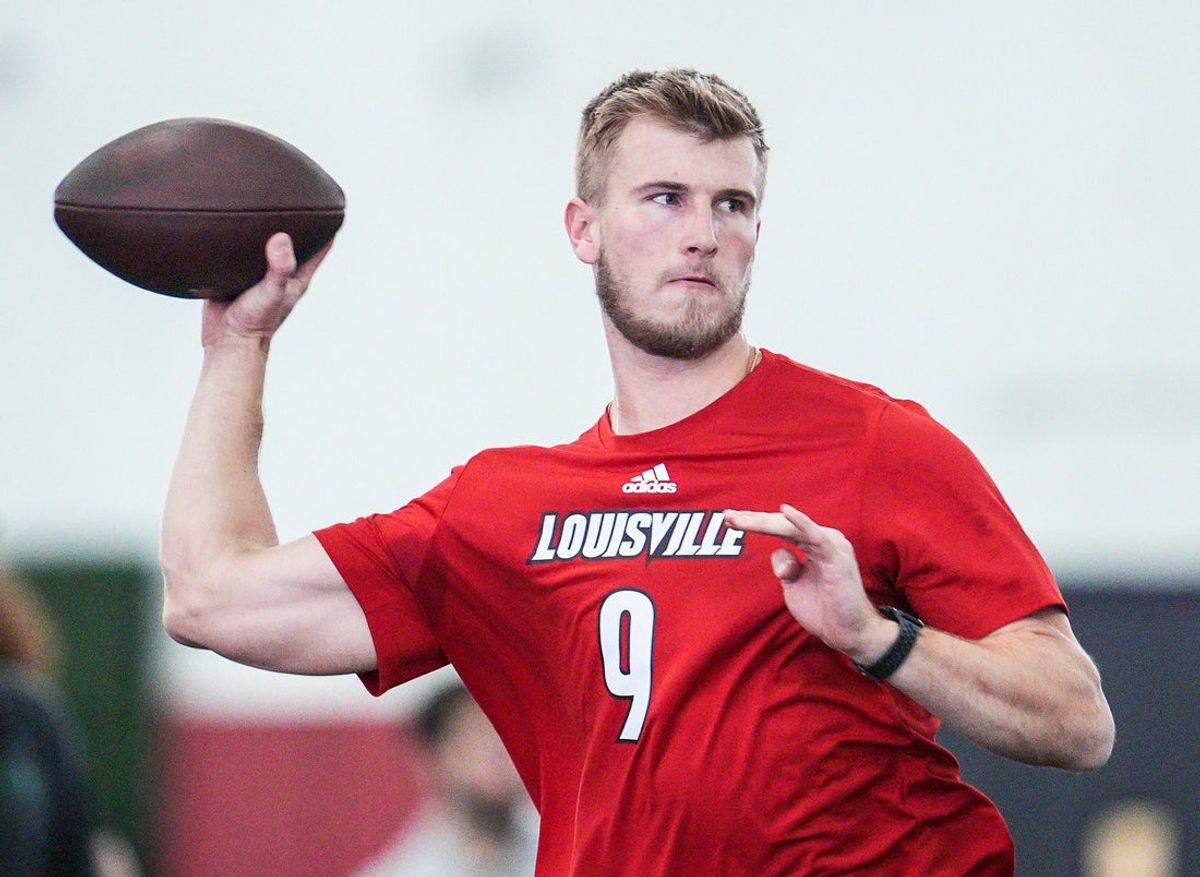 Louisville quarterback Tyler Shough during Pro Day at the UofL Football's Trager Indoor Practice Facility Tuesday, March 25, 2025.
