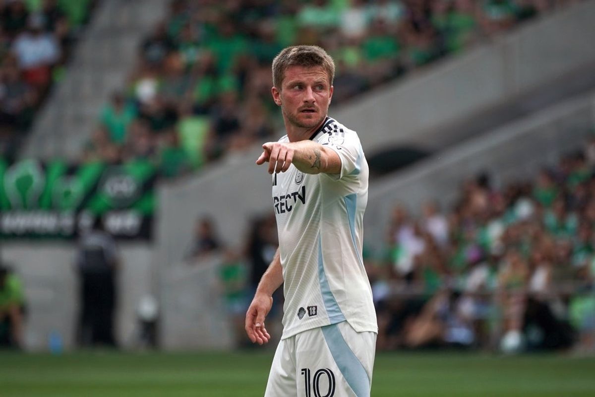 Mar 23, 2025; Austin, Texas, USA; San Diego FC forward Anders Dreyer (10) reacts during the first half against Austin FC at Q2 Stadium. Mandatory Credit: Dustin Safranek-Imagn Images
